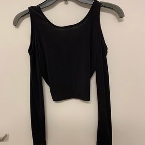 Black Long-sleeve Crop top